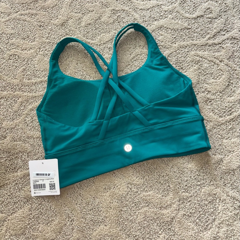 lululemon Energy Longline Bra Sonic Teal